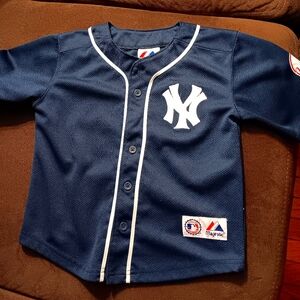 NWOT Majestic Blue Yankees Kids Jeter Baseball Jersey